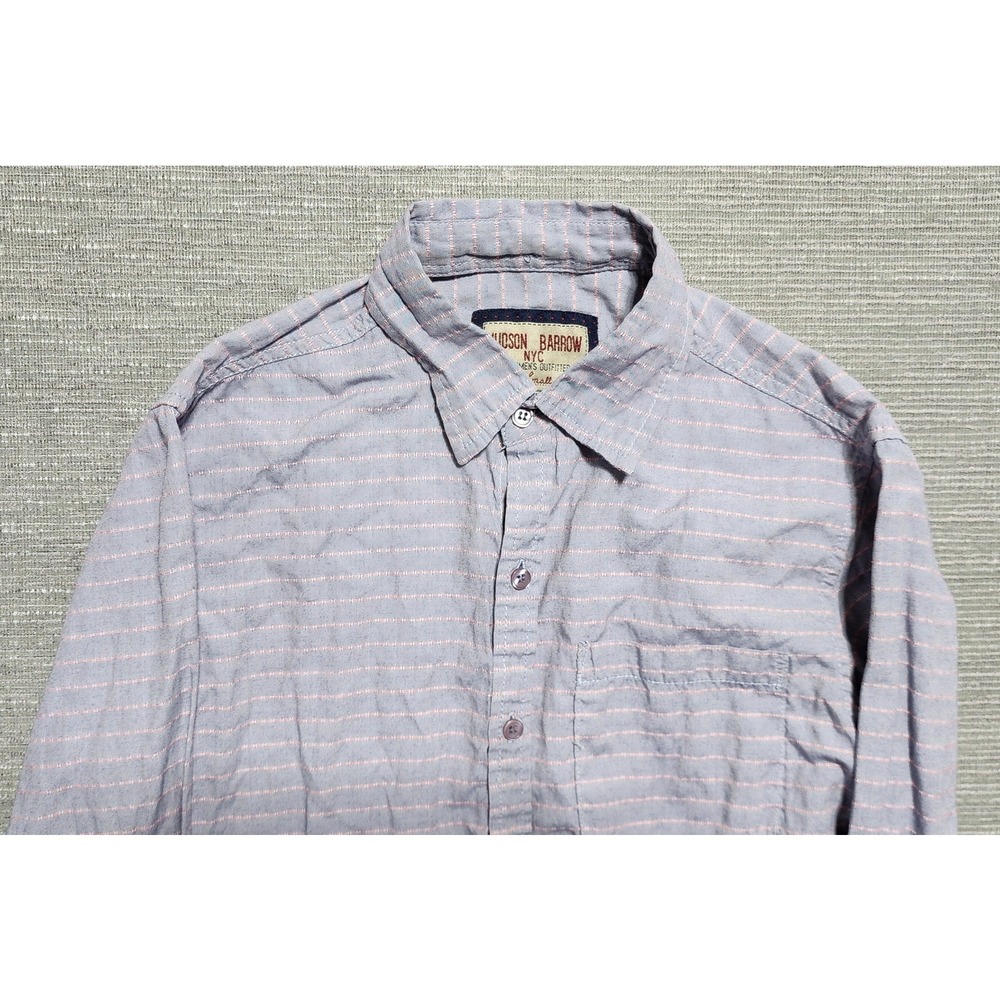 Hudson Barrow NYC Striped Button Down Shirt Long Sleeve Small